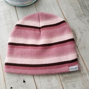 Thor pink brown ombre stripe beanie winter fall ski snow travel